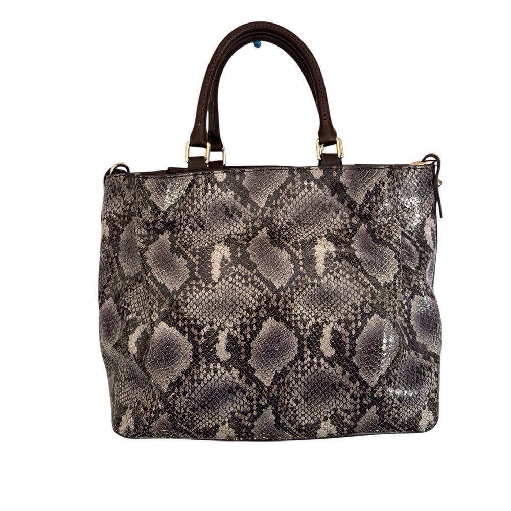 Dooney & Bourke City GrayPython Barlow Purse Satchel w Shoulder Strap - Picture 2 of 15